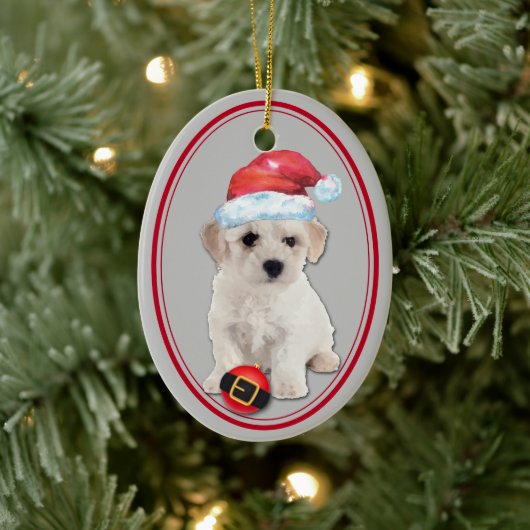 Bichon Frise Weihnachtsmannmütze Weihnachtsschmuck (Baum)
