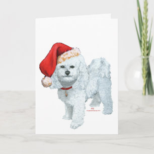Bichon Frise Weihnachtsmanns Helfer Karte
