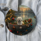Bichon Frise Weihnachtsreise Button (Beispiel)