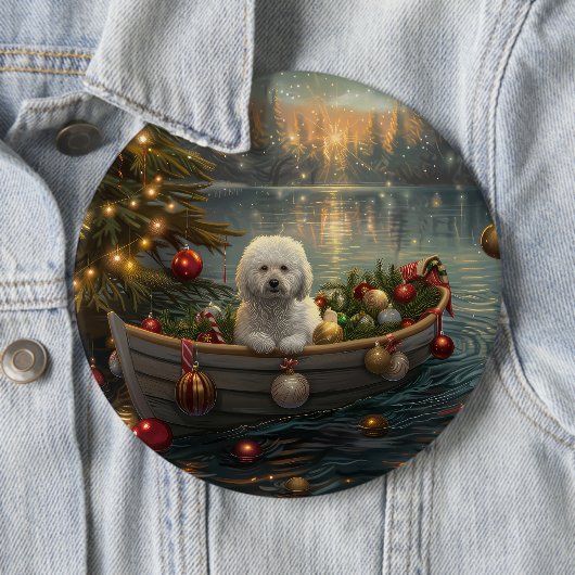 Bichon Frise Weihnachtsreise Button (Beispiel)