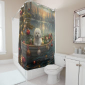 Bichon Frise Weihnachtsreise Duschvorhang (Beispiel)