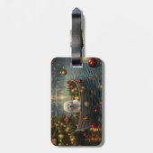 Bichon Frise Weihnachtsreise Gepäckanhänger (Rückseite vertikal)