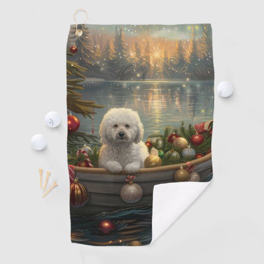 Bichon Frise Weihnachtsreise Golfhandtuch (Insitu)