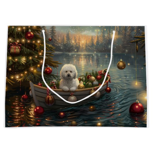 Bichon Frise Weihnachtsreise Große Geschenktüte (Vorderseite)