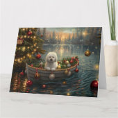 Bichon Frise Weihnachtsreise Karte (Vorderseite)