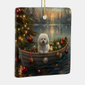 Bichon Frise Weihnachtsreise Keramikornament (Rechts)