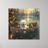 Bichon Frise Weihnachtsreise Leinwanddruck (Vorderseite)