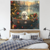 Bichon Frise Weihnachtsreise Leinwanddruck (Insitu (Schlafzimmer))
