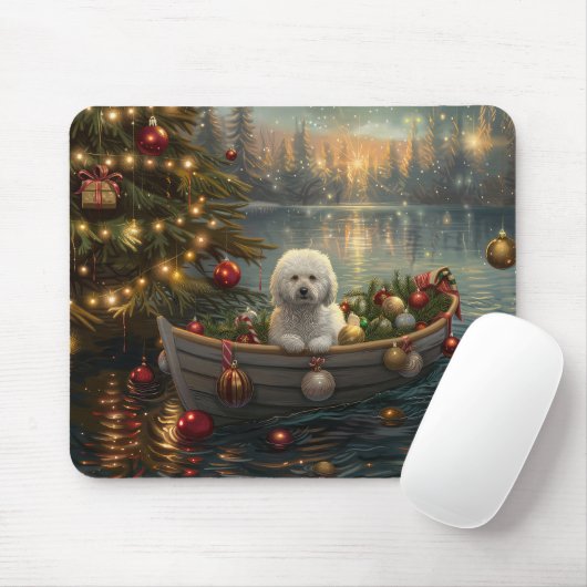 Bichon Frise Weihnachtsreise Mousepad (Mit Mouse)
