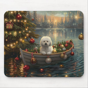 Bichon Frise Weihnachtsreise Mousepad