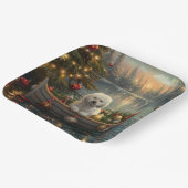 Bichon Frise Weihnachtsreise Pappteller (Gewinkelt)