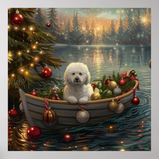 Bichon Frise Weihnachtsreise Poster (Vorne)