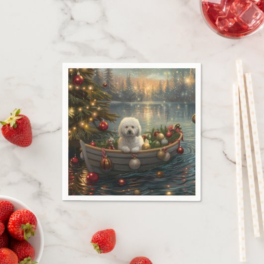 Bichon Frise Weihnachtsreise Serviette (Beispiel)