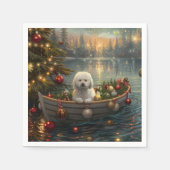 Bichon Frise Weihnachtsreise Serviette (Vorderseite)