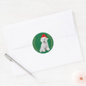 Bichon Frise Weihnachtssticker Runder Aufkleber (Umschlag)
