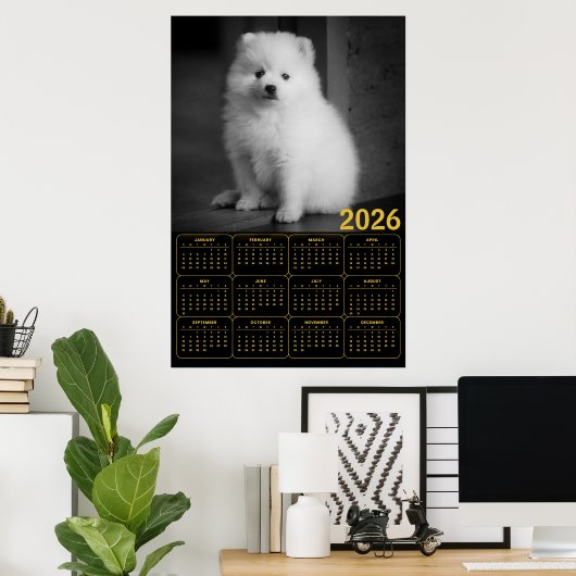 Bichon Frise Welpe 2026 Kalender Poster (Heimbüro)