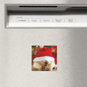 Bichon Frise-Welpe mit Santa-Kostüm Magnet (In Situ (Geschirrspüler))
