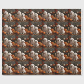 Bichon Frise Welppy Autumn Delight Pumpkin Geschenkpapier (Flach)