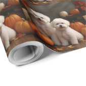 Bichon Frise Welppy Autumn Delight Pumpkin Geschenkpapier (Rolleneckpunkt)
