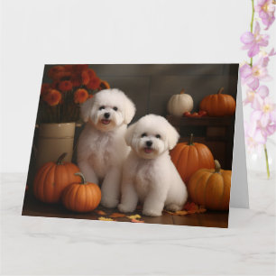 Bichon Frise Welppy Autumn Delight Pumpkin Karte