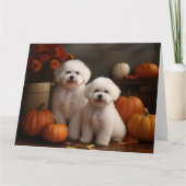 Bichon Frise Welppy Autumn Delight Pumpkin Karte (Vorderseite)
