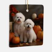 Bichon Frise Welppy Autumn Delight Pumpkin Keramikornament (Rechts)