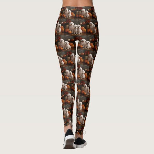 Bichon Frise Welppy Autumn Delight Pumpkin Leggings (Rückseite)