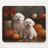 Bichon Frise Welppy Autumn Delight Pumpkin Mousepad (Vorne)
