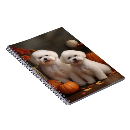 Bichon Frise Welppy Autumn Delight Pumpkin Notizblock (Rechte Seite)