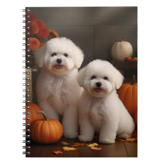 Bichon Frise Welppy Autumn Delight Pumpkin Notizblock (Vorderseite)