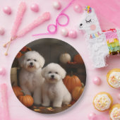 Bichon Frise Welppy Autumn Delight Pumpkin Pappteller (Party)