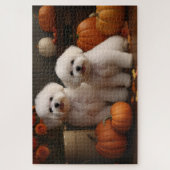 Bichon Frise Welppy Autumn Delight Pumpkin Puzzle (Vertikal)