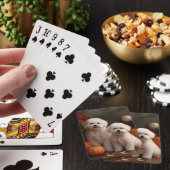 Bichon Frise Welppy Autumn Delight Pumpkin Spielkarten (In Situ)