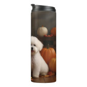 Bichon Frise Welppy Autumn Delight Pumpkin Thermosbecher (Nach rechts gedreht)