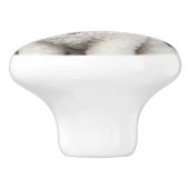 Bichon Frisé William Morris Inspired Floral Keramikknauf (Seitenansicht)