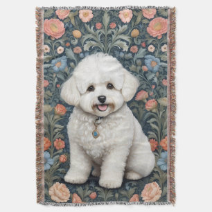 Bichon Frisé William Morris Inspirierte Floral Decke