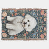 Bichon Frisé William Morris Inspirierte Floral Decke (Vorderseite)
