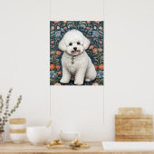 Bichon Frisé William Morris Inspirierte Floral Poster (Küche)