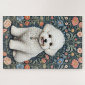 Bichon Frisé William Morris Inspirierte Floral Puzzle (Horizontal)