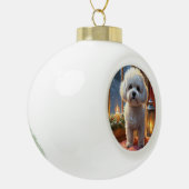 Bichon Frise With Christmas Lights Holiday Keramik Kugel-Ornament (Links)