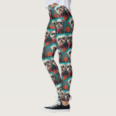 Bichon Frise with Heart Rose Valentinstag Leggings (Links)