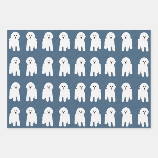 Bichon Frise Wrapping Paper Sheets Geschenkpapier Set (Vorderseite)