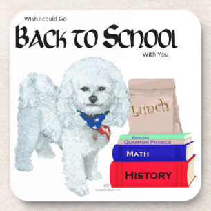 Bichon Frise Zurück zur Schule Getränkeuntersetzer