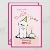 Bichon Girl Off Leash Art™ Einladung (Vorne/Hinten)