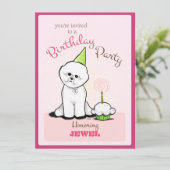 Bichon Girl Off Leash Art™ Einladung (Stehend Vorderseite)