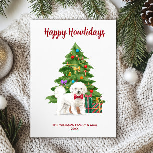 Bichon Happy Howlidays Card Feiertagskarte