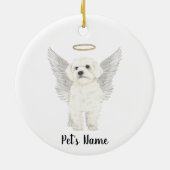 Bichon Havanese Maltese Dog Beileid Memorial Keramik Ornament (Hinten)