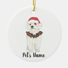 Bichon Havanese Maltesische Keramik Weihnachten Keramik Ornament