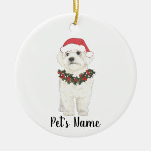 Bichon Havanese Maltesische Keramik Weihnachten Ornament
