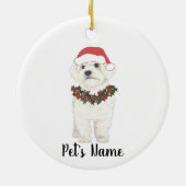 Bichon Havanese Maltesische Keramik Weihnachten Ornament (Hinten)